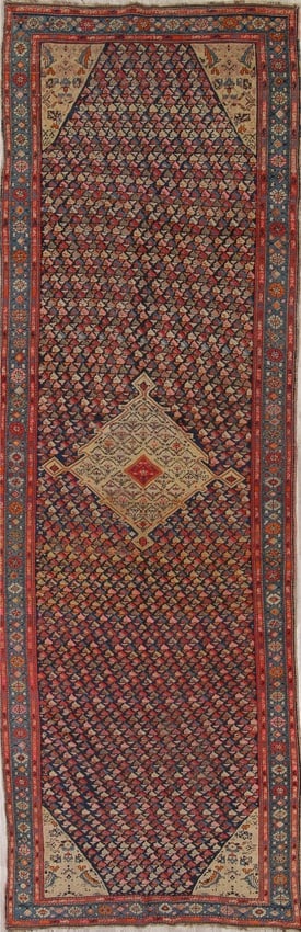 Pre-1900 Antique Karabakh Boteh Caucasian Rug 5X16 (1 of 20)