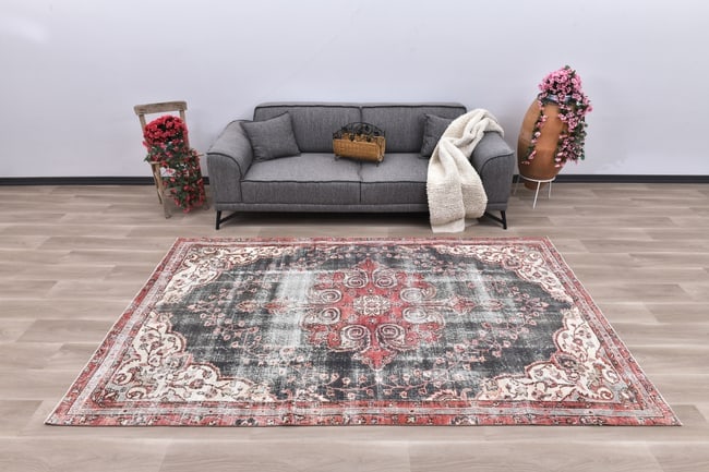 5'8'' X 9'1'' Handmade Vintage Wool Rug - 242503 (1 of 15)