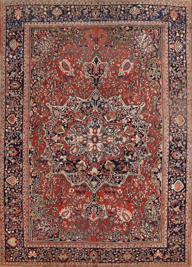 Pre-1900 Antique 10X14 Sarouk Persian Area Rug (1 of 20)