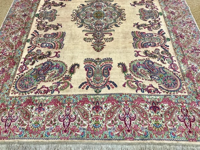 Persian Kerman Hand Knotted Semi-Antique Oriental Rug 9'9" X 12'3" - 4