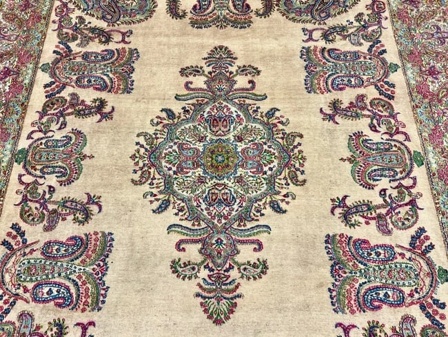 Persian Kerman Hand Knotted Semi-Antique Oriental Rug 9'9" X 12'3" - 5