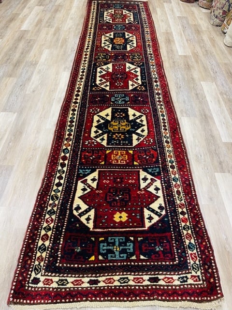 Antique Kazak caucasian Rug-2287: Title:Antique Kazak caucasian Rug-2287 Description:Georgous antique Kazak Caucasian rug from southwest Caucasian , woven by Kurdish people win southwest Caucasian, size 3 ft. 6 inches by 14 ft. 6 inch