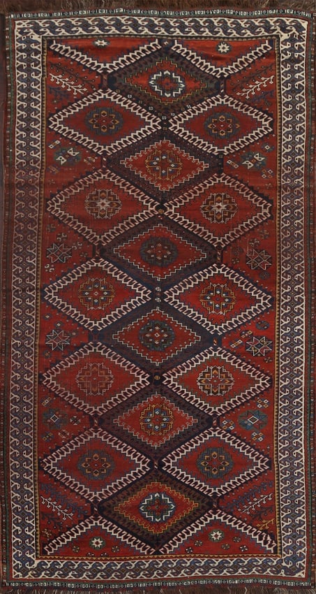 Antique vegetable Dye Lori Persian Area Rug 5X10: Title:Antique vegetable Dye Lori Persian Area Rug 5X10Origin:A Beautiful Genuine Iran ( Persia ) Lori rug is Hand Knotted by skillful weavers in Iran ( Persia ) with 100% Wool Material. This rug is
