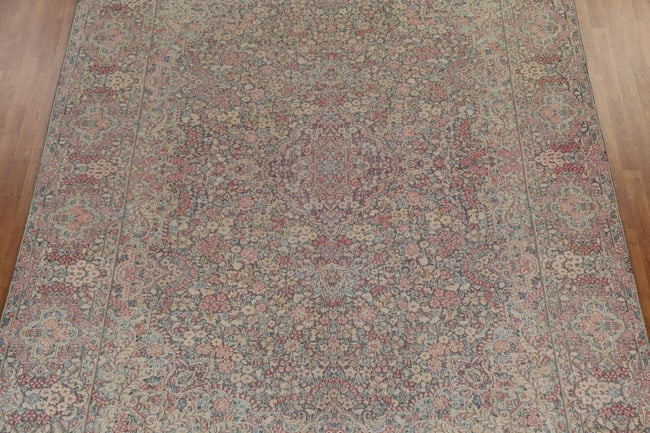 Antique Floral Kerman Persian Area Rug 9X12 - 4