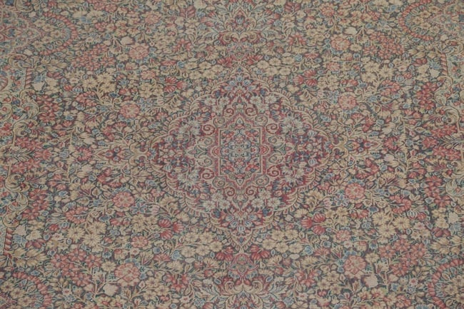 Antique Floral Kerman Persian Area Rug 9X12 - 5