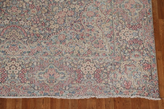 Antique Floral Kerman Persian Area Rug 9X12 - 7