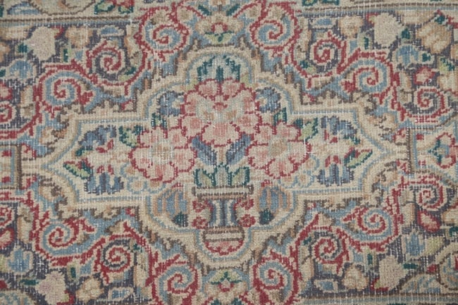 Antique Floral Kerman Persian Area Rug 9X12 - 9