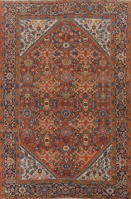 Pre-1900 Antique Vegetable Dye Mahal Persian Area Rug 8X12 - 10