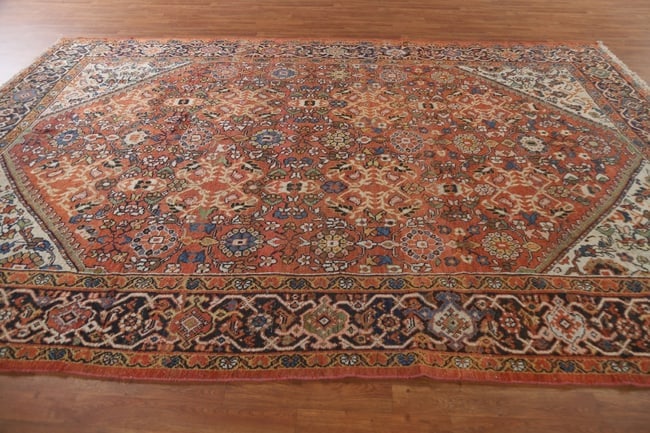 Pre-1900 Antique Vegetable Dye Mahal Persian Area Rug 8X12 - 17