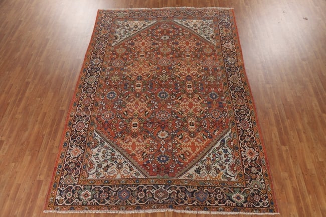 Pre-1900 Antique Vegetable Dye Mahal Persian Area Rug 8X12 - 3