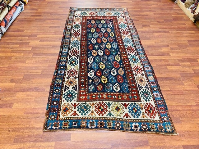 Dated Antique Talish Caucasian Rug-4253: Title:Dated Antique Talish Caucasian Rug-4253 Description:Beautiful Dated antique Talish Caucasian rug from South Caucasian, size 4 ft by 8 ft. 2 inches, circa dated 1294 A.H.( year of the Hejira ) A.