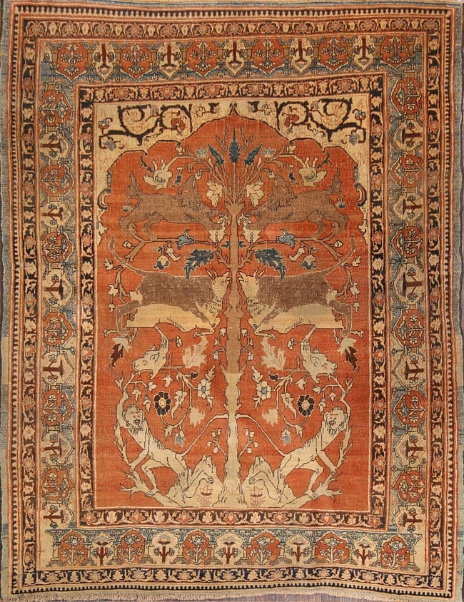 Antique 4X6 Tabriz Haj Jalili Persian Area Rug: Title:Antique 4X6 Tabriz Haj Jalili Persian Area Rug Origin:A Beautiful Genuine Iran ( Persia ) Tabriz (Haj Jalili) rug is Hand Knotted by skillful weavers in Iran ( Persia ) with 100% Wool Material.