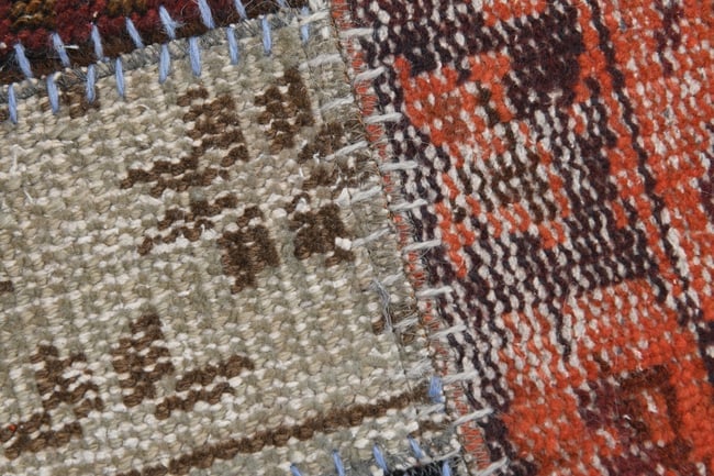 3'10'' X 5'1'' Handmade Vintage Wool Patchwork Rug - 45 - 11