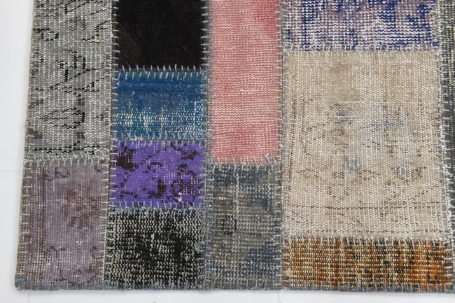 3'10'' X 5'1'' Handmade Vintage Wool Patchwork Rug - 45 - 14