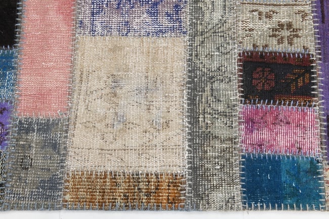 3'10'' X 5'1'' Handmade Vintage Wool Patchwork Rug - 45 - 15