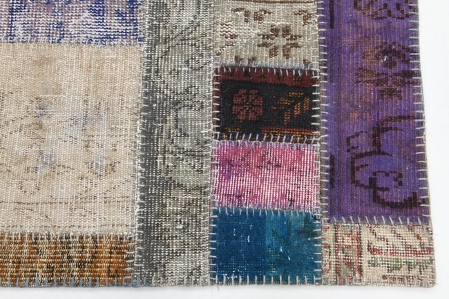 3'10'' X 5'1'' Handmade Vintage Wool Patchwork Rug - 45 - 16