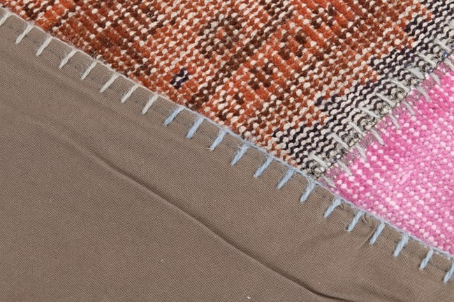 3'10'' X 5'1'' Handmade Vintage Wool Patchwork Rug - 45 - 18