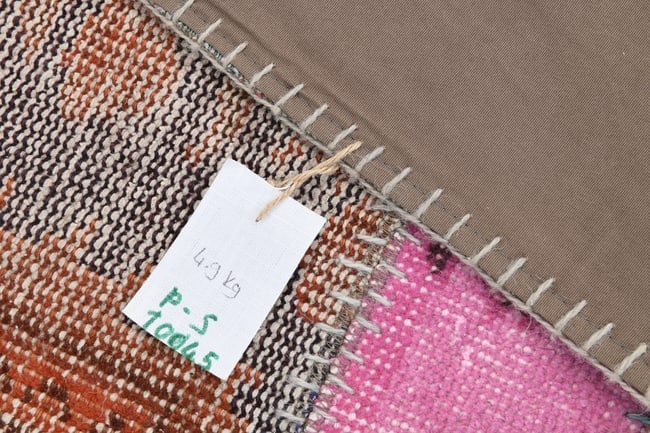 3'10'' X 5'1'' Handmade Vintage Wool Patchwork Rug - 45 - 19