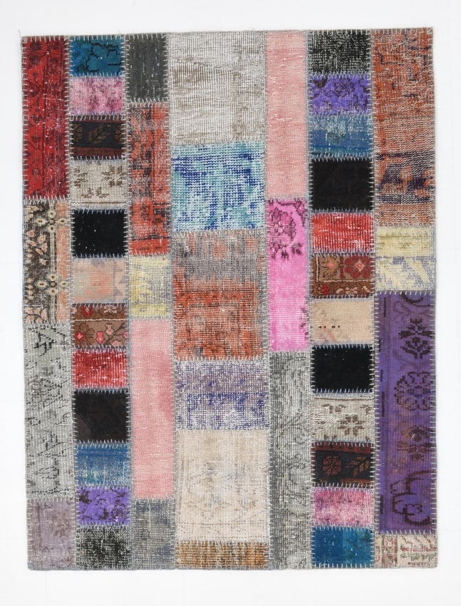 3'10'' X 5'1'' Handmade Vintage Wool Patchwork Rug - 45 (1 of 19)