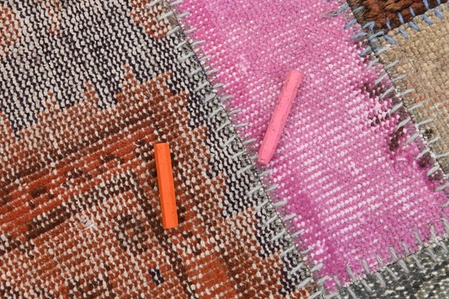 3'10'' X 5'1'' Handmade Vintage Wool Patchwork Rug - 45 - 7