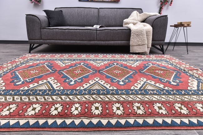 5'6'' X 7'8'' Handmade Vintage Wool Rug - 245387: Title: 5'6'' X 7'8'' Handmade Vintage Wool Rug - 245387Description:5'6'' X 7'8'' Handmade Vintage Wool Rug - 245387Origin:TurkiyeDate/Period:1960-90Materials:Wool,CottonDimension:5'6''X7'8'' ft,