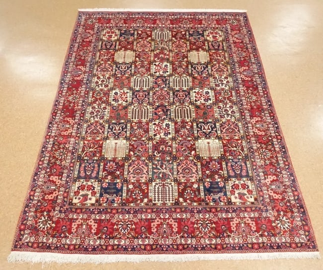 Hand-Knotted Semi-Antique Persian Bakhtiari Wool Tribal Garden Oriental Rug 8'9" X 12'1" - 2