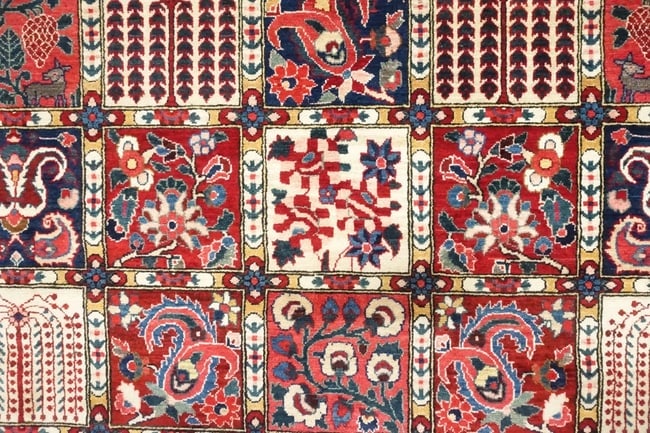 Hand-Knotted Semi-Antique Persian Bakhtiari Wool Tribal Garden Oriental Rug 8'9" X 12'1" - 8