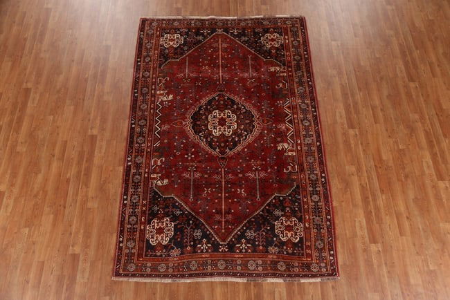 Vegetable Dye Antique Abadeh Persian Area Rug 5X8 - 17