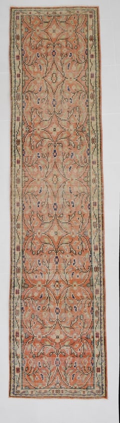 2'5'' X 10'3'' Handmade Vintage Wool Rug - 19424 (1 of 18)