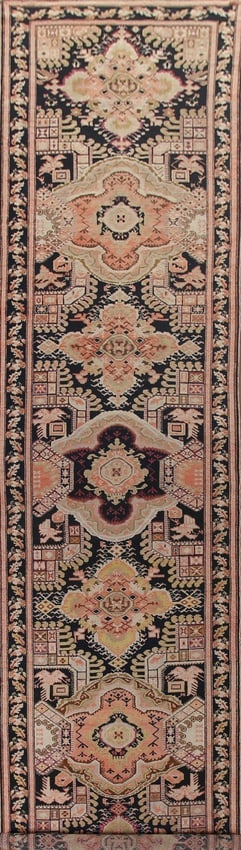 Pre-1900 Antique Karabagh Vegetable Dye Runner Rug 4X19 (1 of 20)