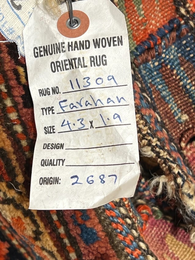 Hand-Knotted Antique Persian Farahan Tribal Double Saddle Bag Wool Rug 1'9" X 4'3" - 11