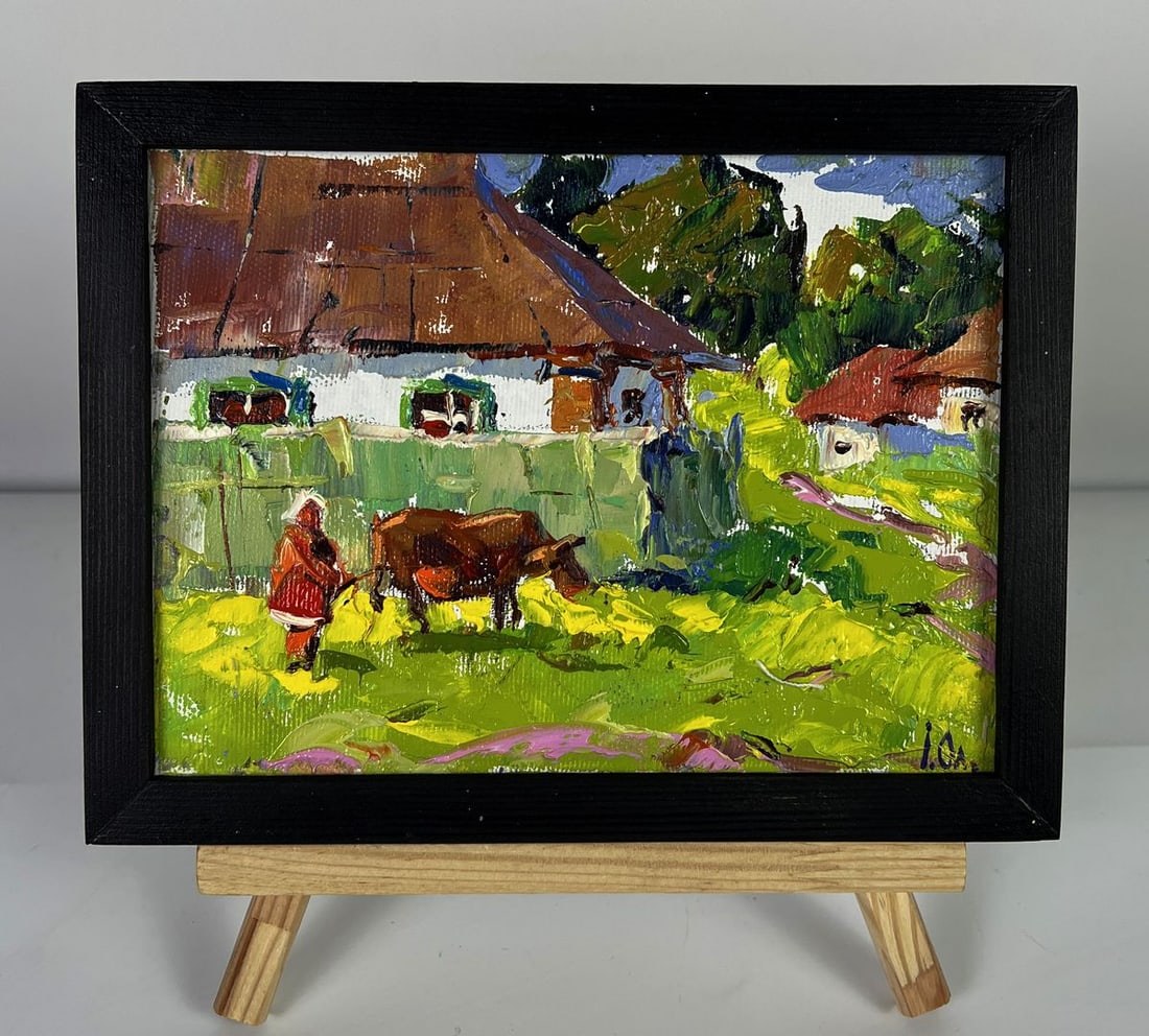 Oil painting A walk through the village Oleksiy Ivanyuk: Title: Oil painting A walk through the village Oleksiy Ivanyuk Description: NoAAA6198 *** ABOUT THIS PAINTING *** * TITLE: "A walk through the village" * ARTISTS: Oleksiy Ivanyuk * SIZE: 15x20 cm/5.90