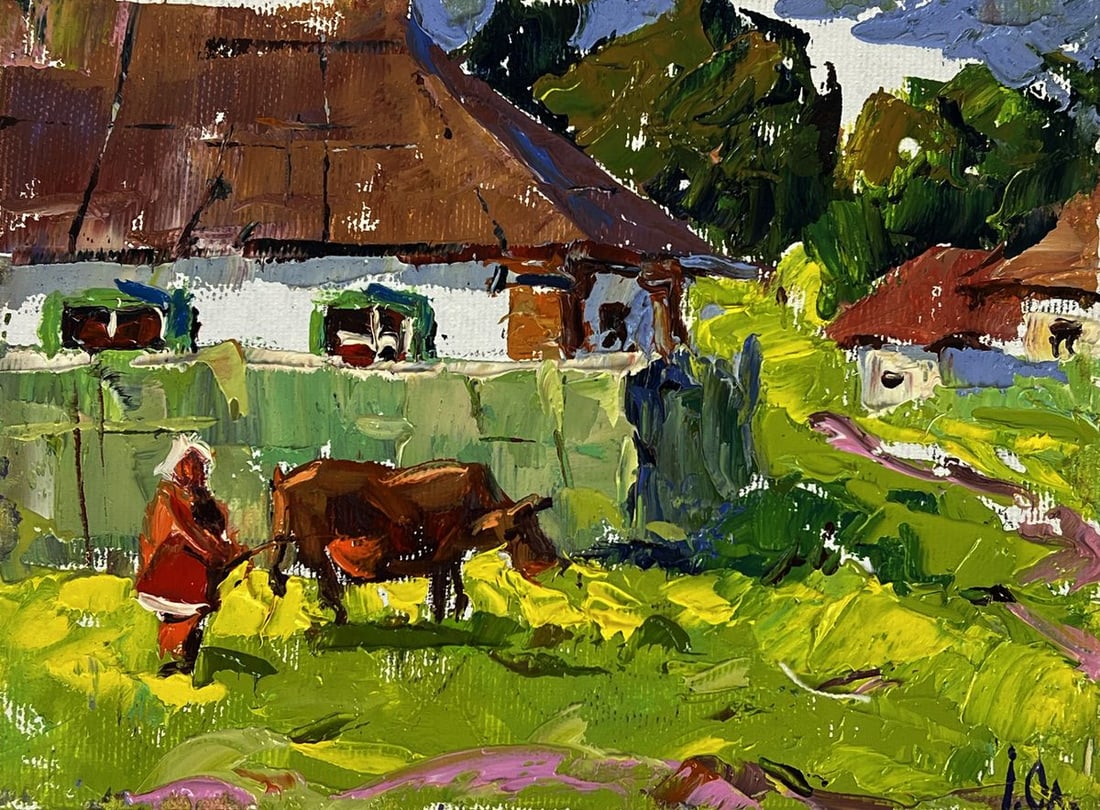 Oil painting A walk through the village Oleksiy Ivanyuk - 3