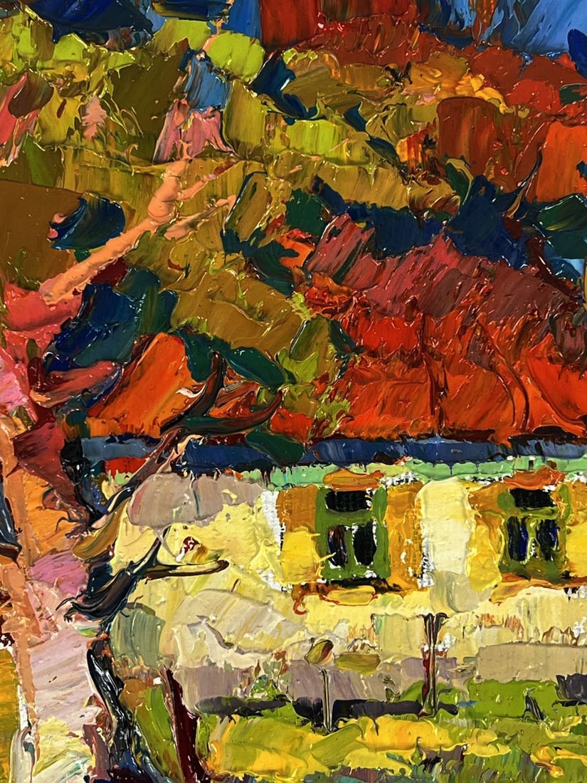 Oil painting Chickens in the yard Oksana Ivanyuk - 4