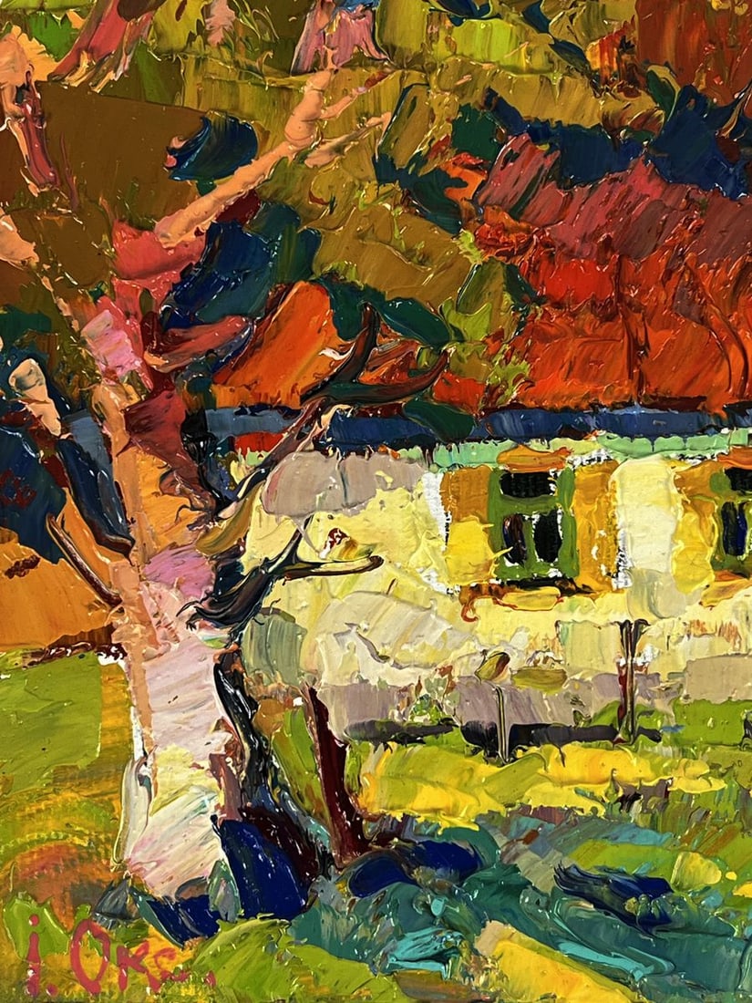 Oil painting Chickens in the yard Oksana Ivanyuk - 5