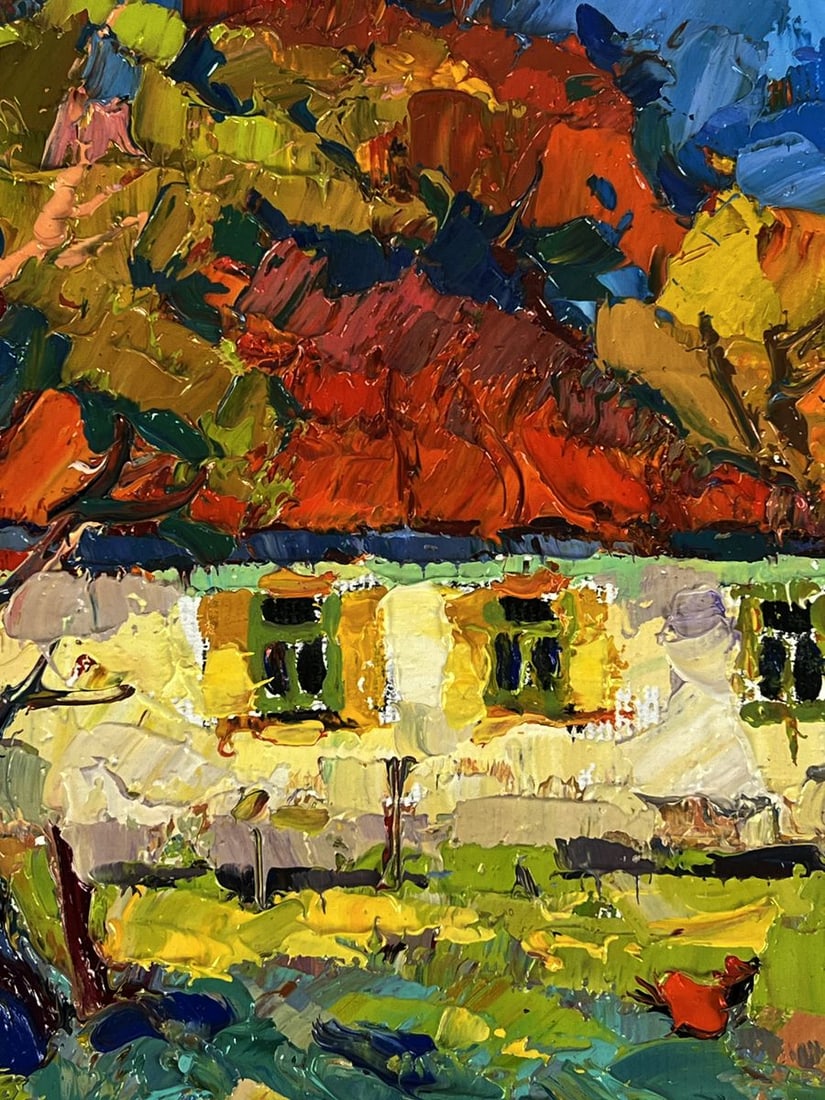 Oil painting Chickens in the yard Oksana Ivanyuk - 6