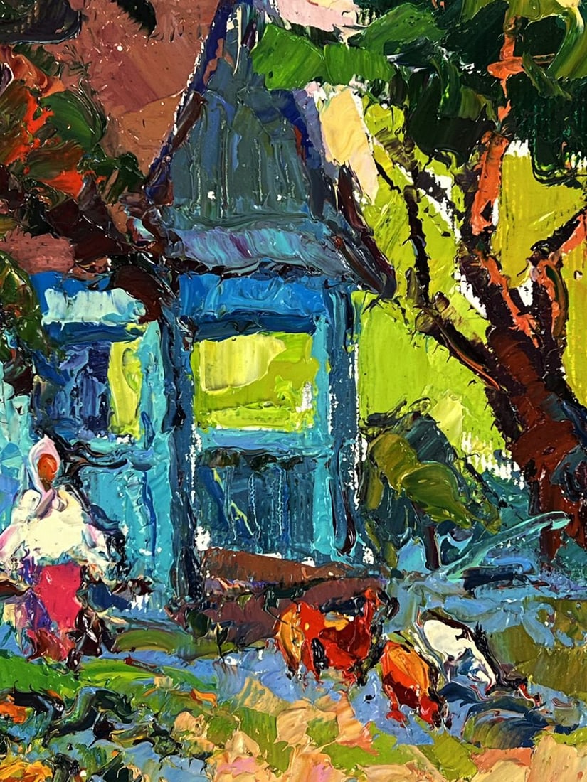 Oil painting In the evening in the yard Oksana Ivanyuk - 10