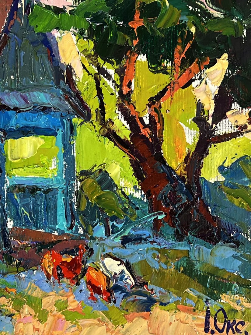 Oil painting In the evening in the yard Oksana Ivanyuk - 11