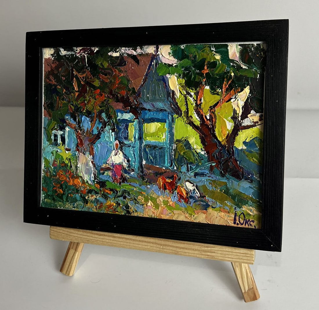 Oil painting In the evening in the yard Oksana Ivanyuk - 2