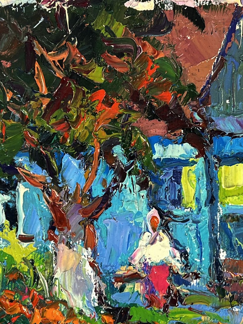 Oil painting In the evening in the yard Oksana Ivanyuk - 4
