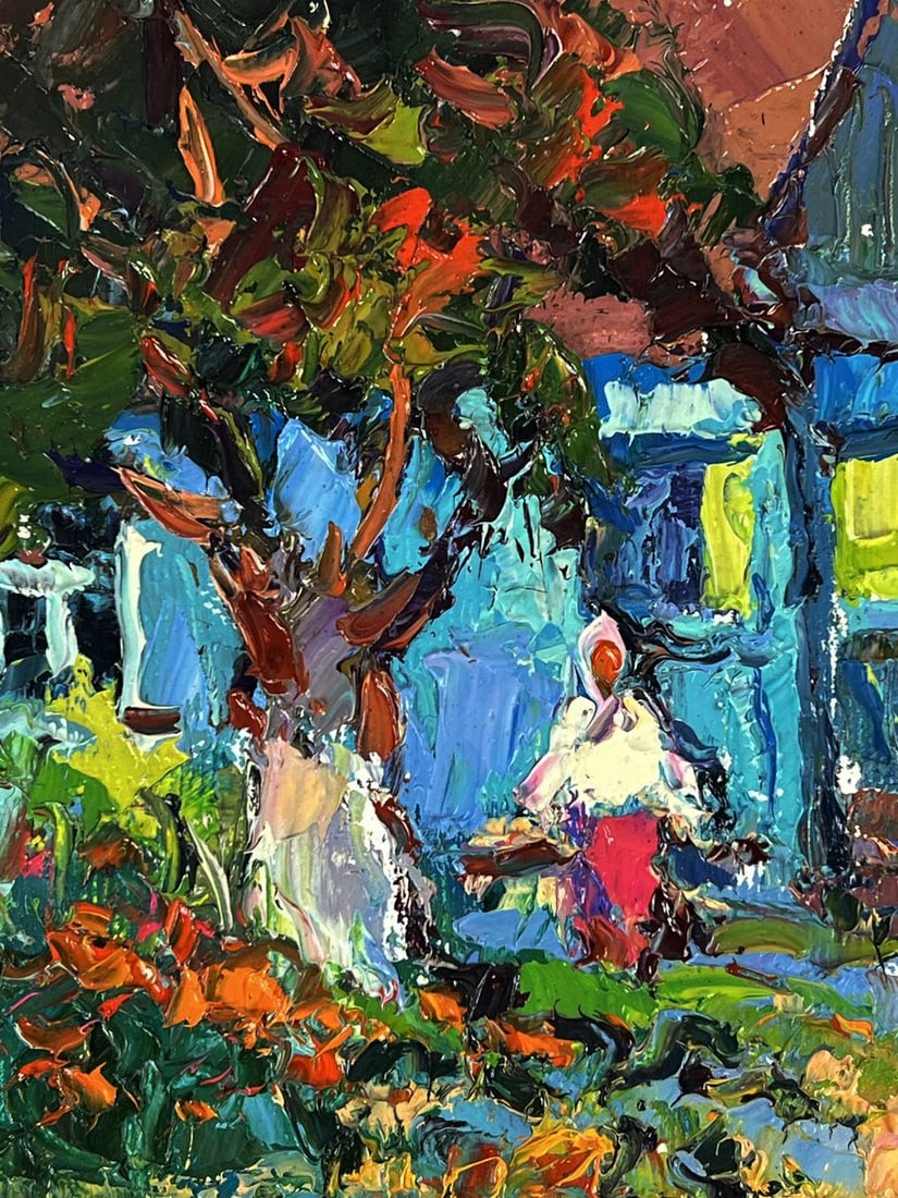Oil painting In the evening in the yard Oksana Ivanyuk - 5