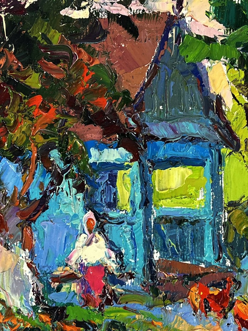 Oil painting In the evening in the yard Oksana Ivanyuk - 6