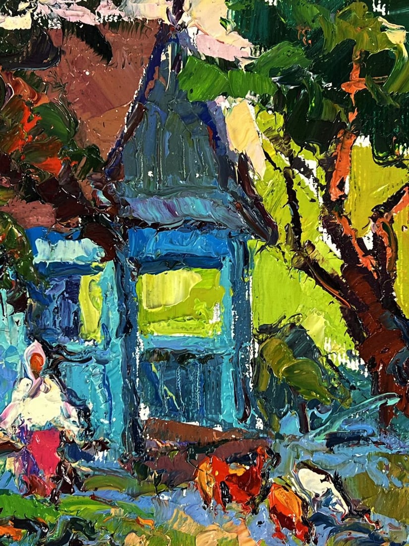 Oil painting In the evening in the yard Oksana Ivanyuk - 8