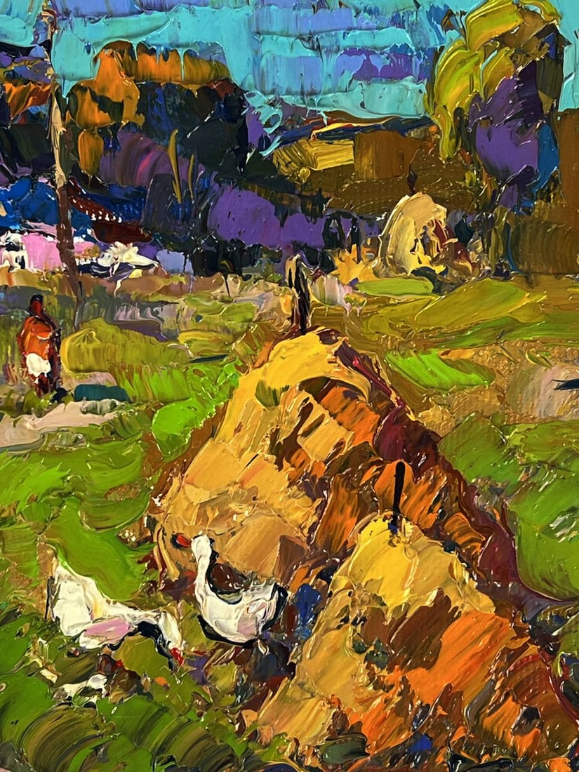 Oil painting On the Pasture in the Field Oksana Ivanyuk - 10