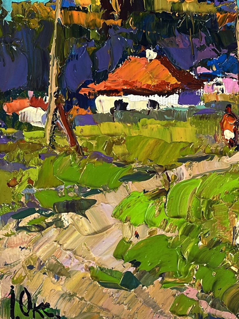 Oil painting On the Pasture in the Field Oksana Ivanyuk - 5