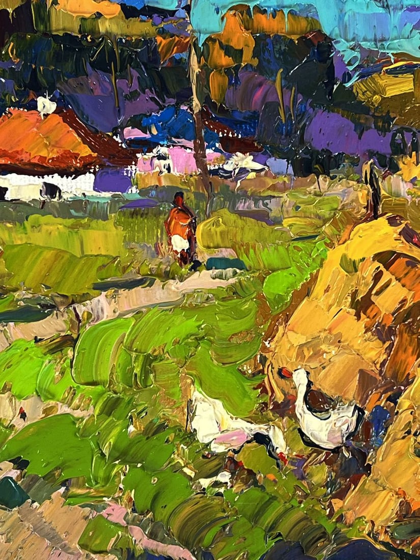 Oil painting On the Pasture in the Field Oksana Ivanyuk - 7