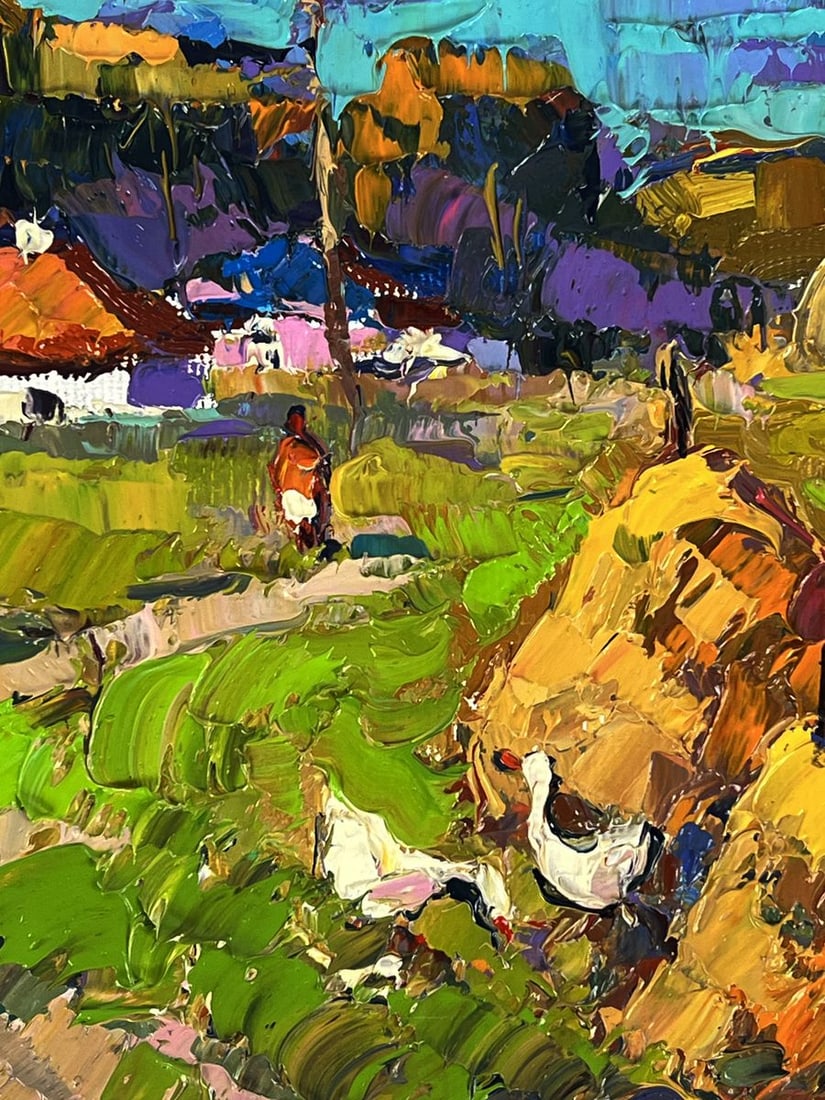 Oil painting On the Pasture in the Field Oksana Ivanyuk - 8