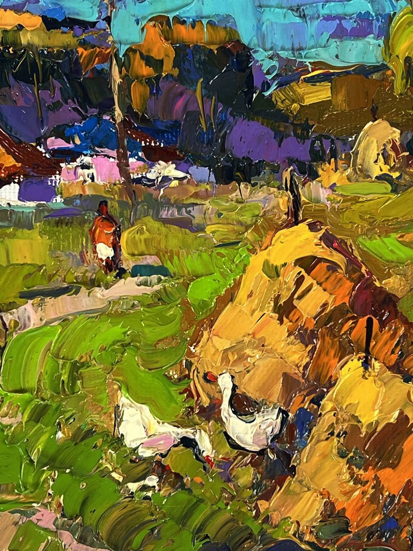Oil painting On the Pasture in the Field Oksana Ivanyuk - 9