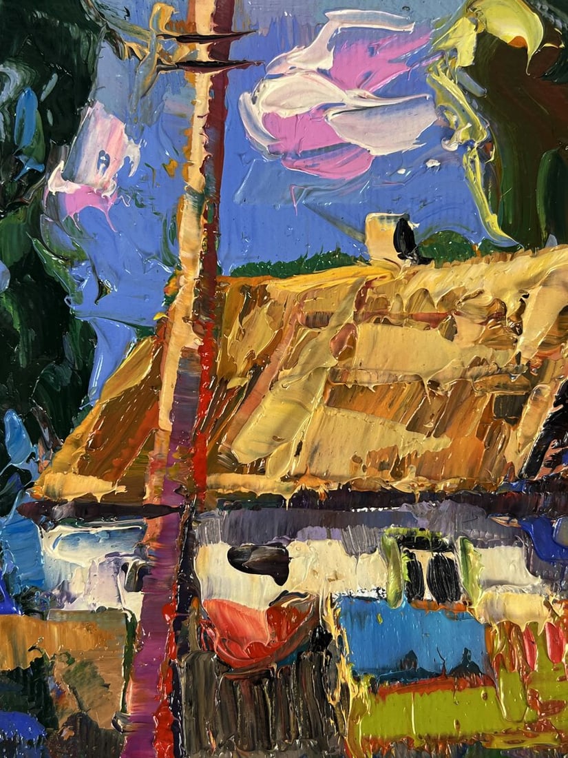 Oil painting A quiet weekend in the village Oksana Ivanyuk - 10