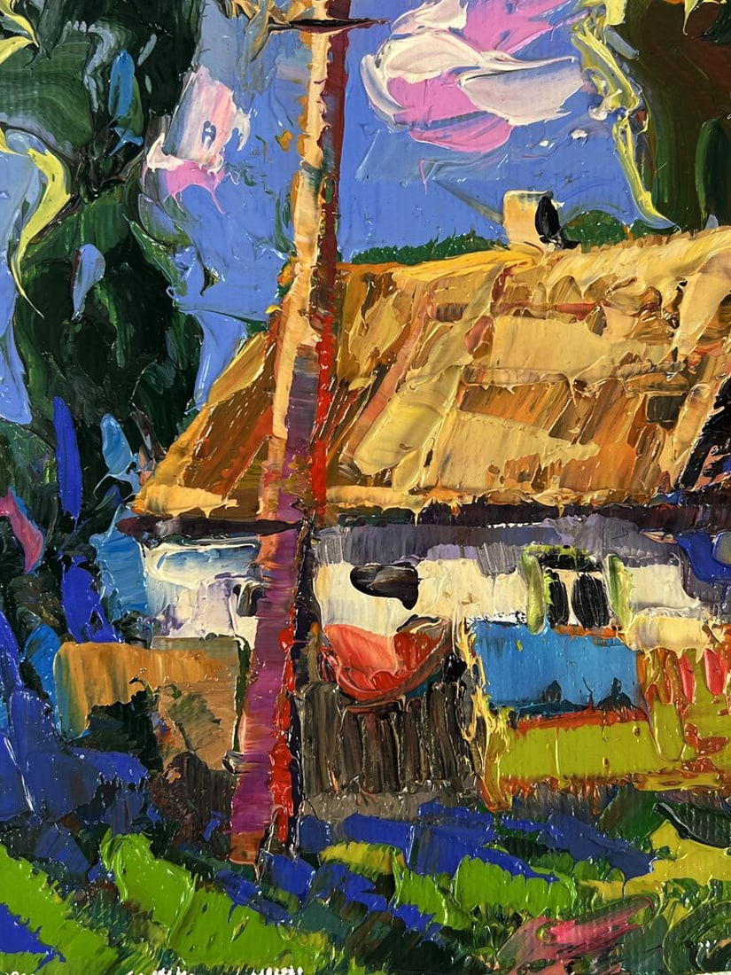 Oil painting A quiet weekend in the village Oksana Ivanyuk - 4